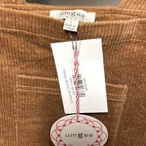 L Umgee Corduroy Overalls Dress